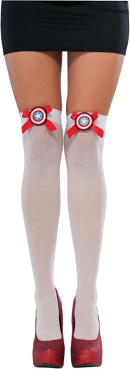 RUBIES USA - Witte Captain America kousen voor vrouwen - Accessoires > Pantys en kousen